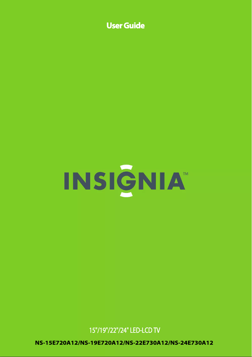 Page n°1 - Manuel utilisateur Insignia NS-22E730A12