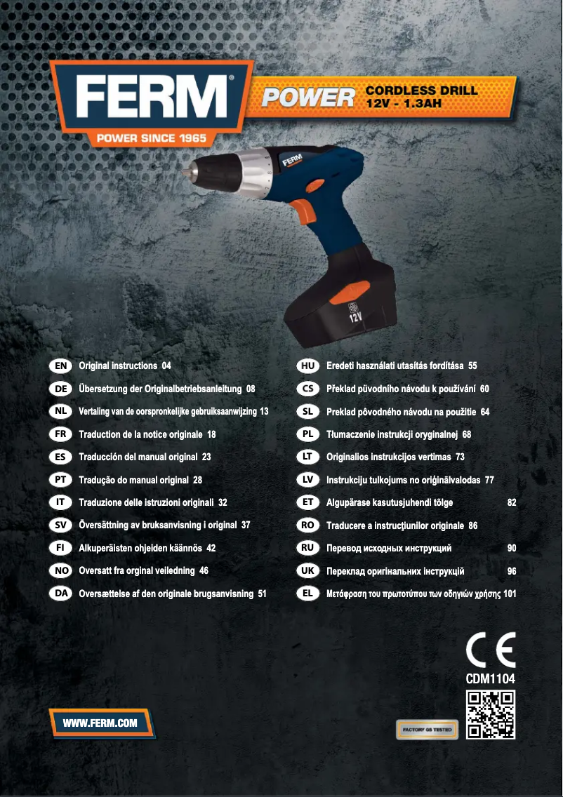 Página 1 del manual Manual de usuario Ferm CDM1104