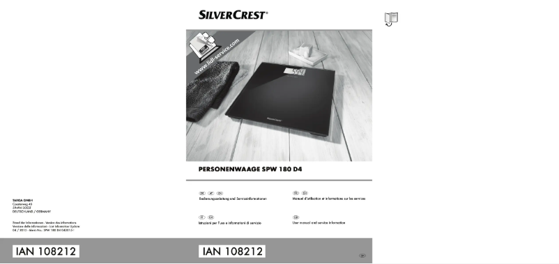Page n°1 - Manuel utilisateur SilverCrest SPW 180 D4