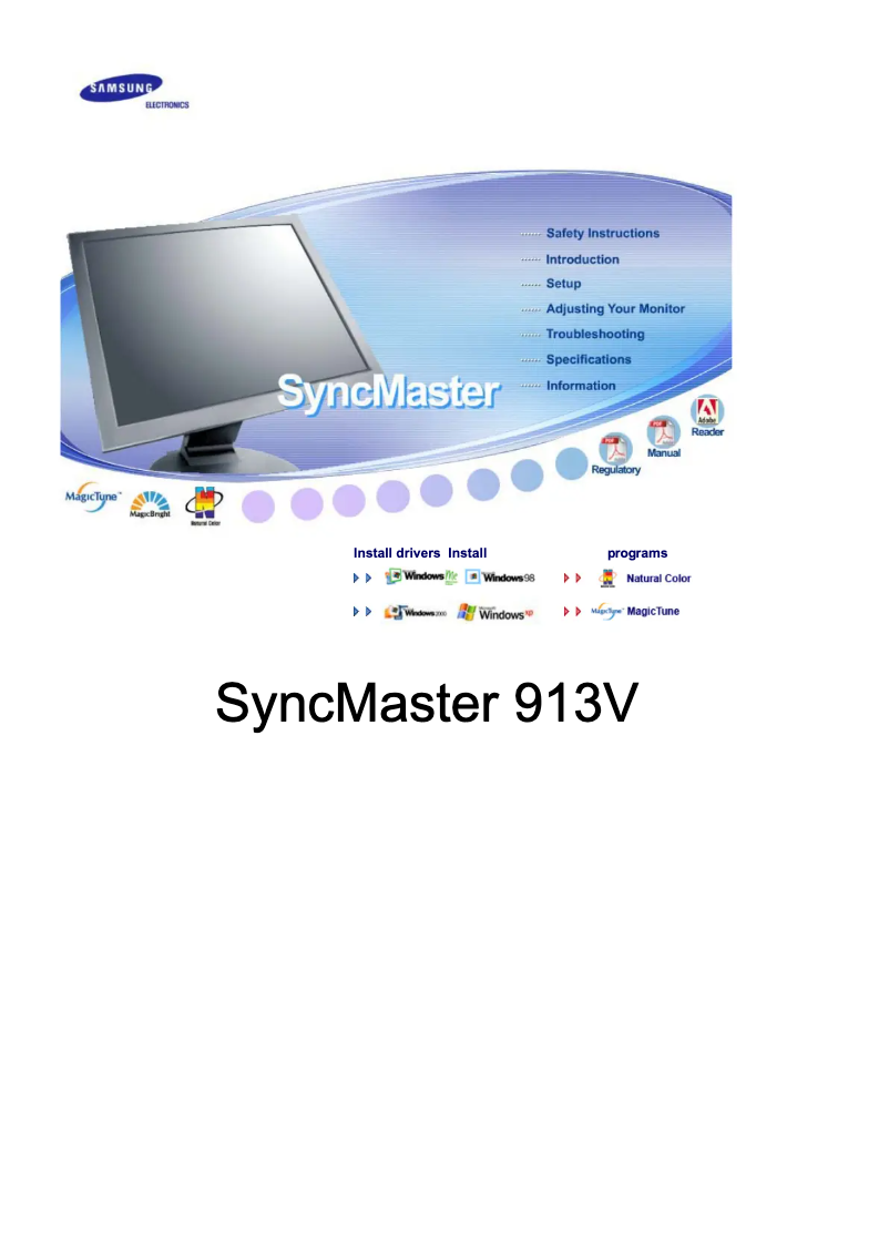 Page 1 de la notice Manuel utilisateur Samsung SyncMaster 913V