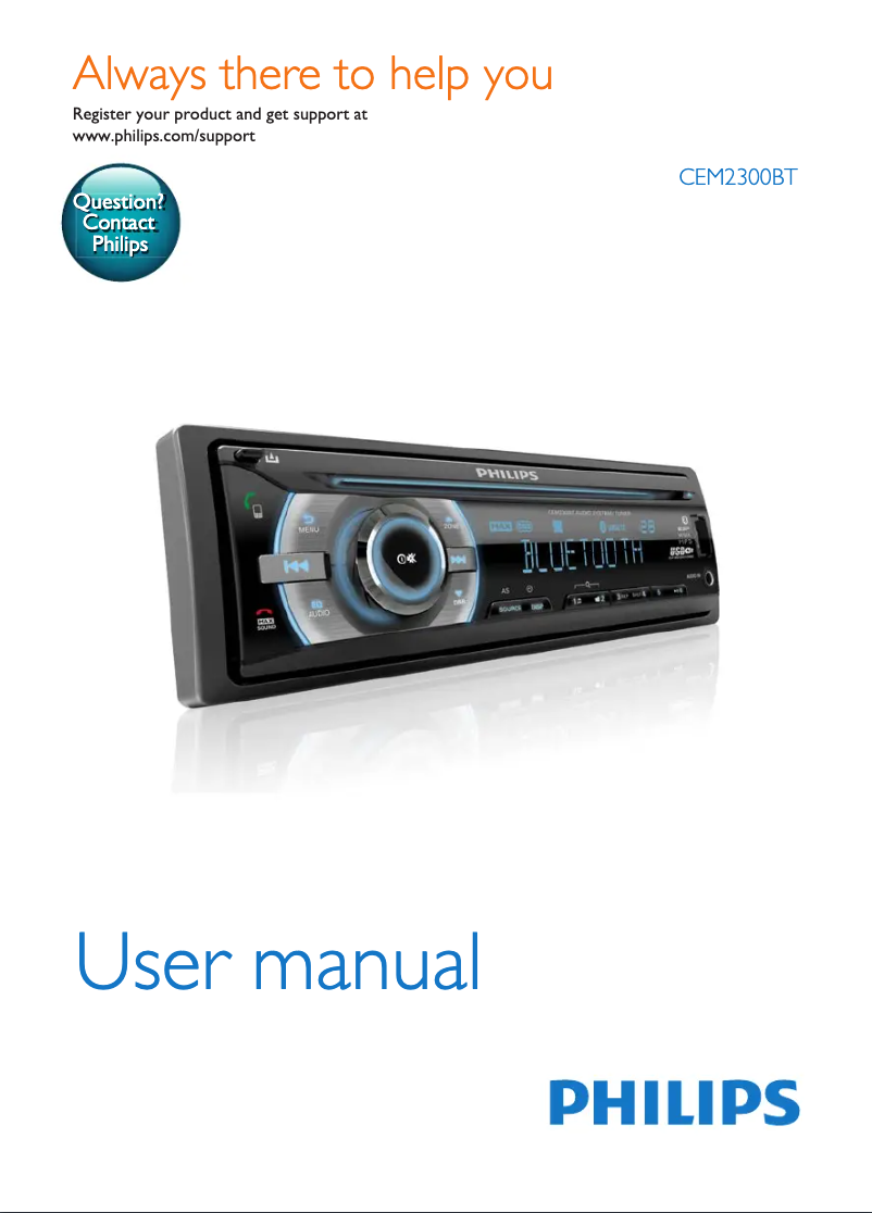 Page n°1 - Manuel utilisateur Philips CarStudio CEM2300BT