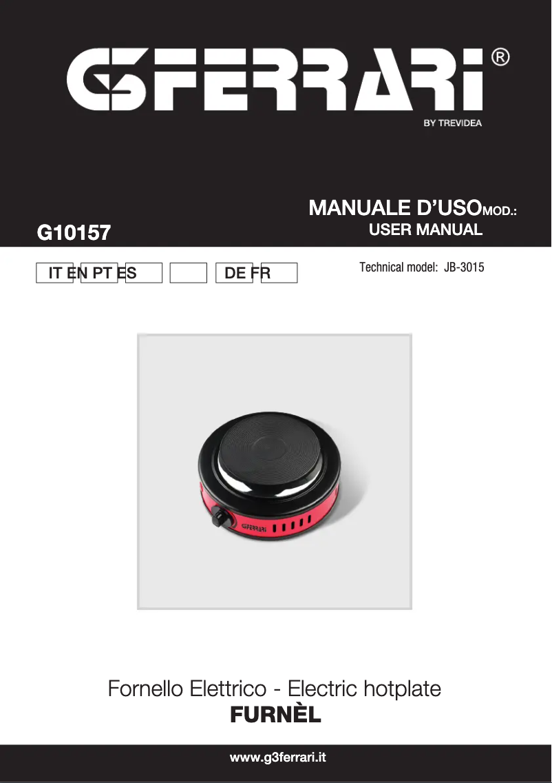 Page n°1 - Manuel utilisateur G3 Ferrari Furnèl G10157