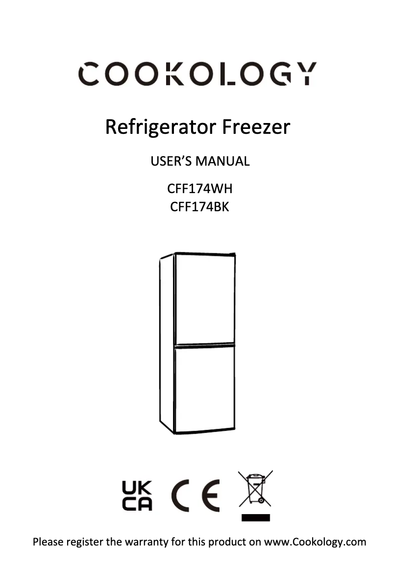 Page n°1 - Manuel utilisateur Cookology CFF174BK