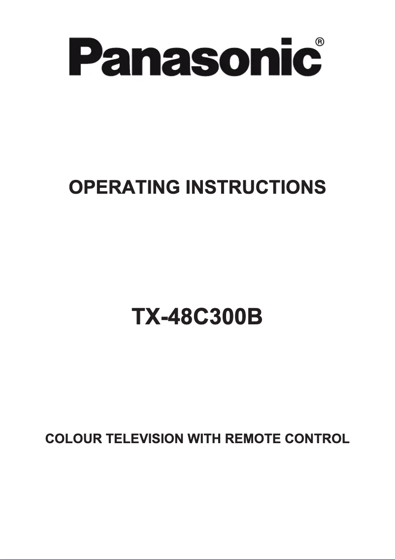 Image de la première page du manuel de l'appareil Viera TX-48C300B