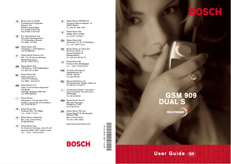 Page 1 de la notice Manuel utilisateur Bosch GSM909