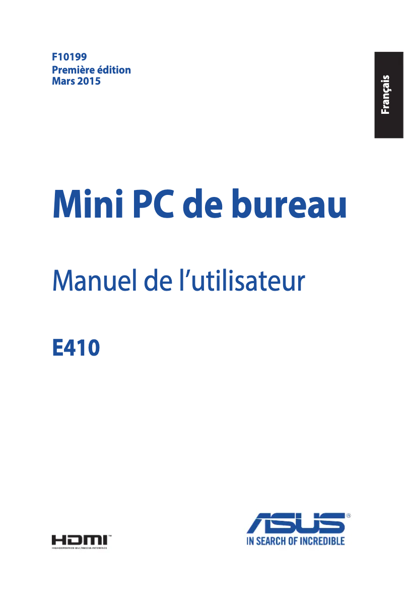 Image de la première page du manuel de l'appareil Essentio E410
