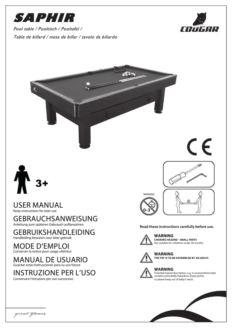Page 1 de la notice Manuel utilisateur Cougar Saphir