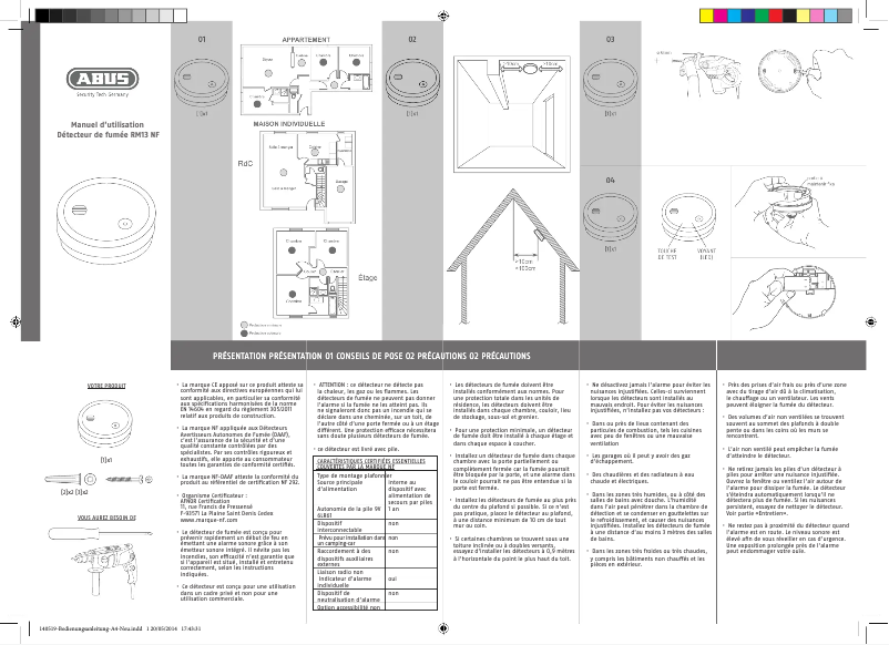 Image de la première page du manuel de l'appareil RM13 NF