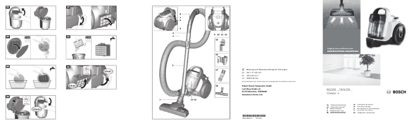 Page 1 de la notice Manuel utilisateur Bosch Cleann'n Allergy BGC05AAA1