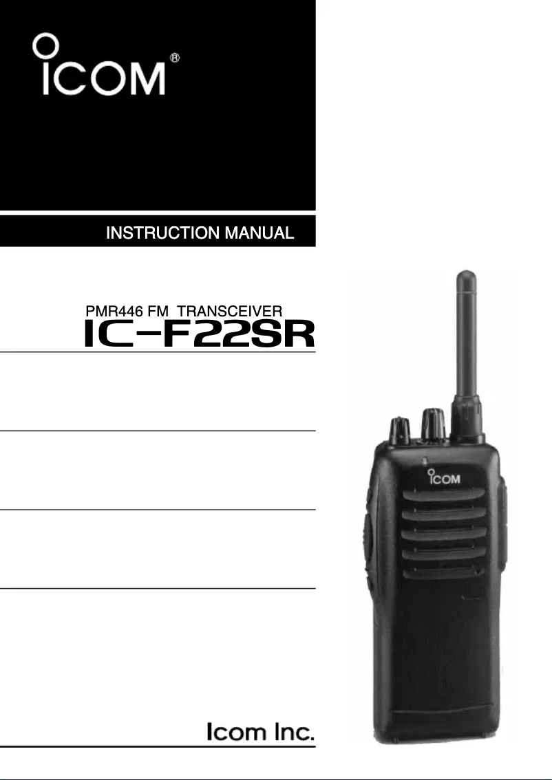 Image de la première page du manuel de l'appareil IC-F22SR