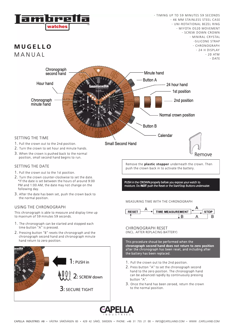 Page 1 de la notice Manuel utilisateur Lambretta Mugello