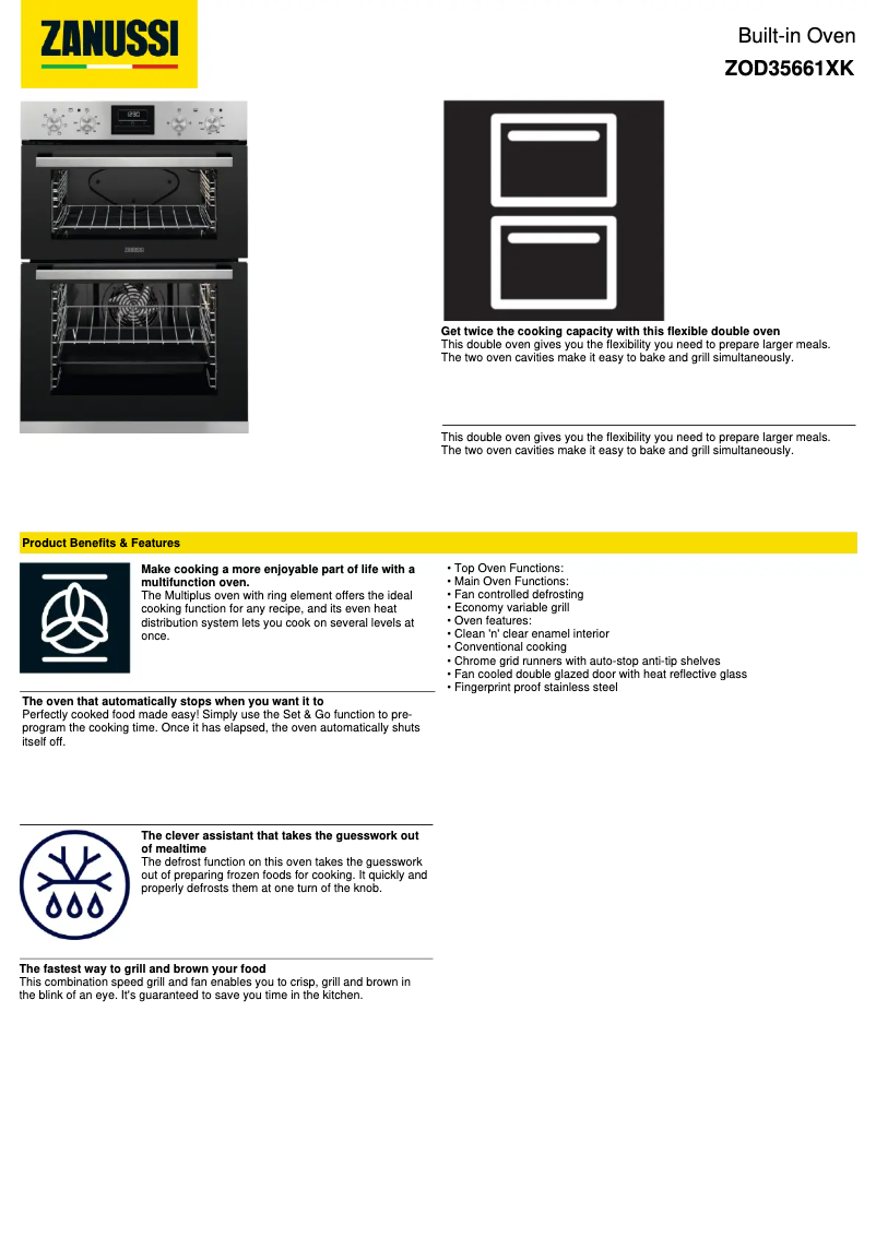 Image de la première page du manuel de l'appareil ZOD35661XK