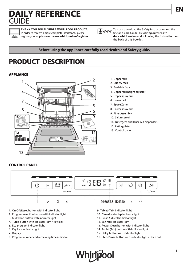 Image de la première page du manuel de l'appareil WFO 3T123 PF X