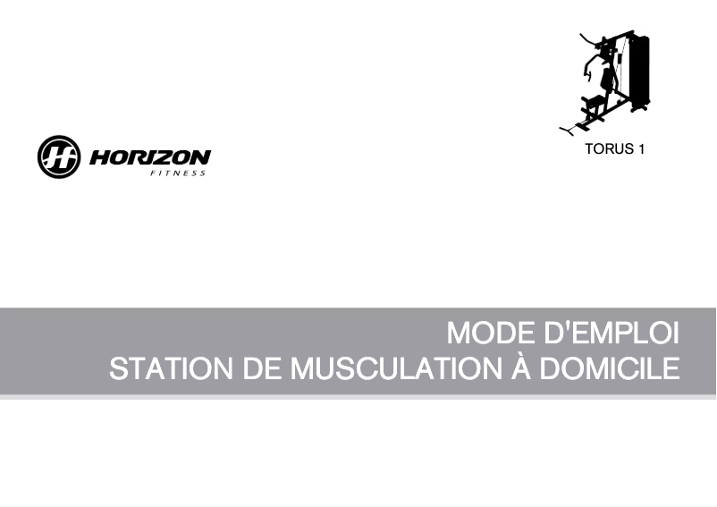 Page 1 de la notice Manuel utilisateur Horizon Fitness Torus 1