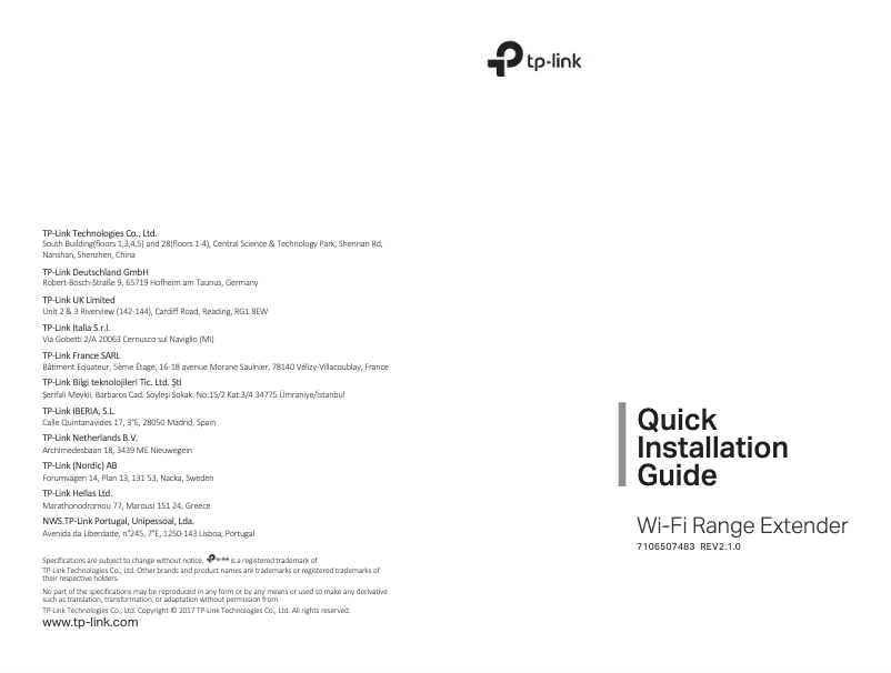 Page n°1 - Manuel utilisateur TP-Link RE205