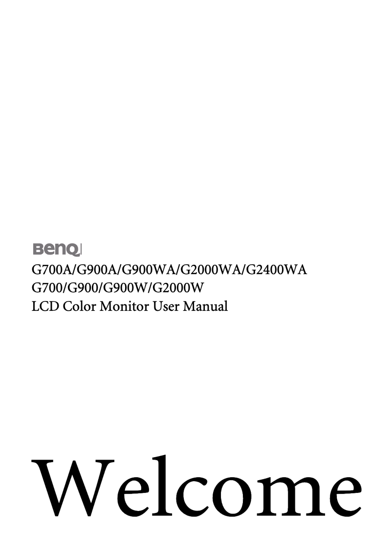 Page 1 de la notice Manuel utilisateur BenQ G2400W