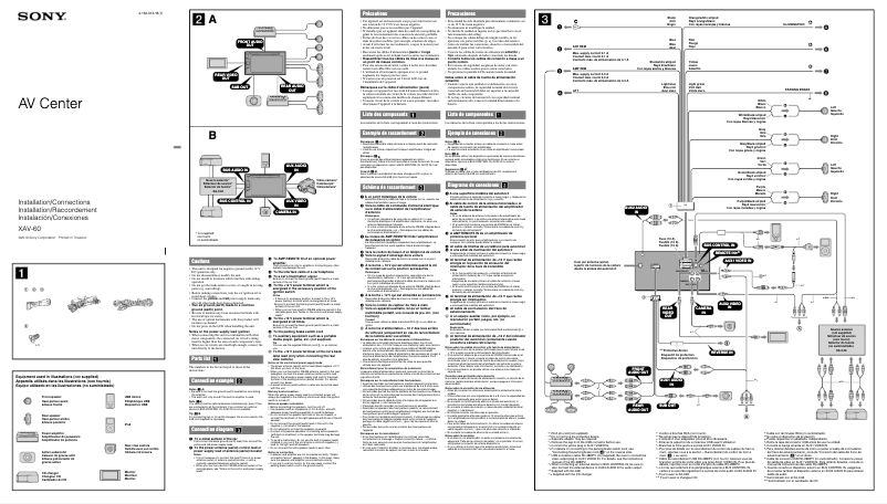 Página 1 del manual Guía de instalación Sony XAV-60