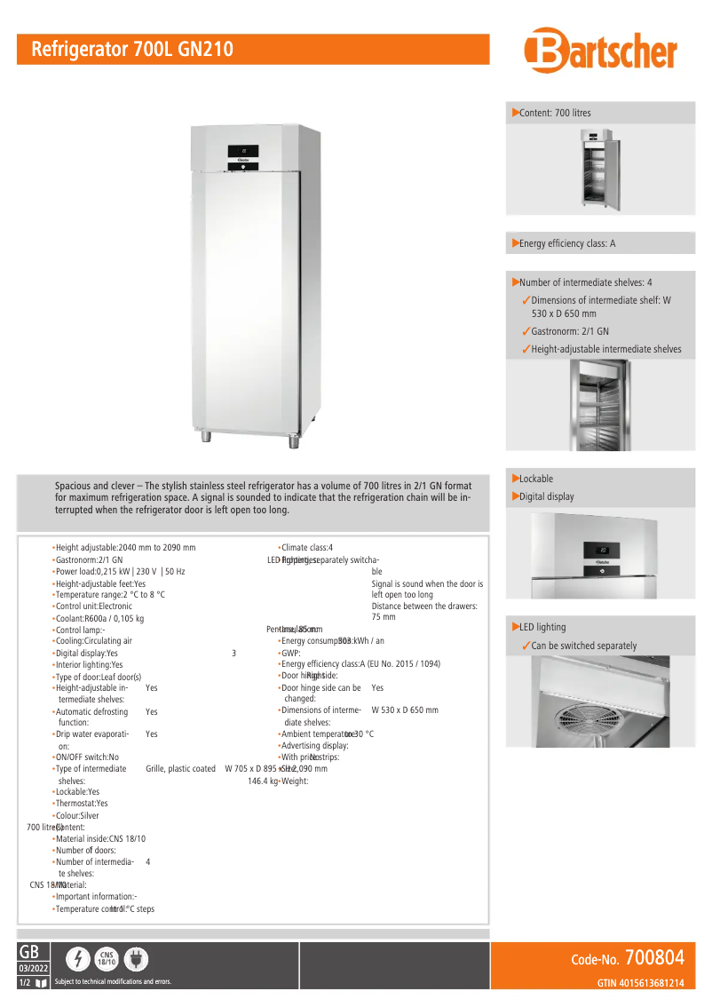 Image de la première page du manuel de l'appareil 700804