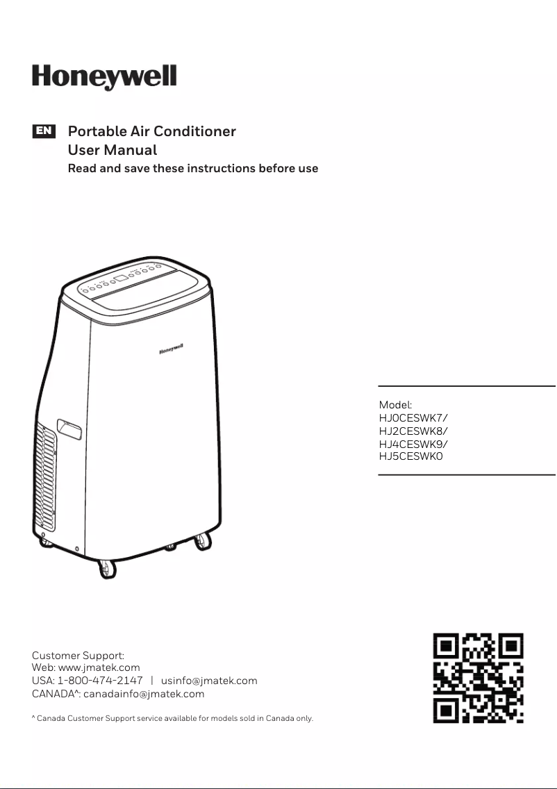 Page n°1 - Manuel utilisateur Honeywell HJ4CESWK9