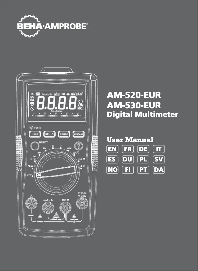 Page 1 de la notice Manuel utilisateur Beha-Amprobe AM-520-EUR