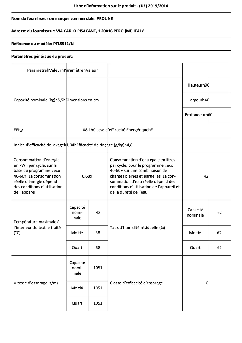 Image de la première page du manuel de l'appareil PTL5511N