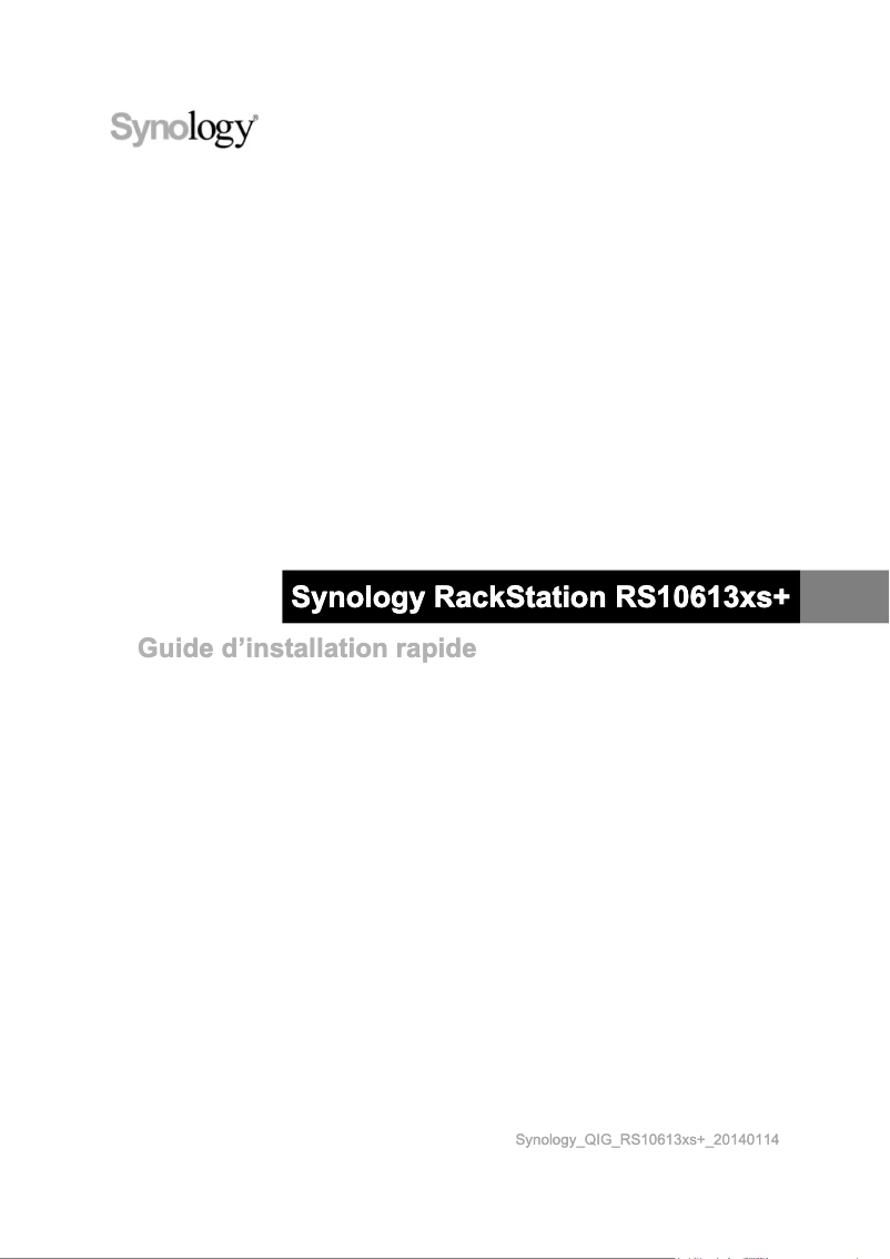 Image de la première page du manuel de l'appareil RS10613xs+