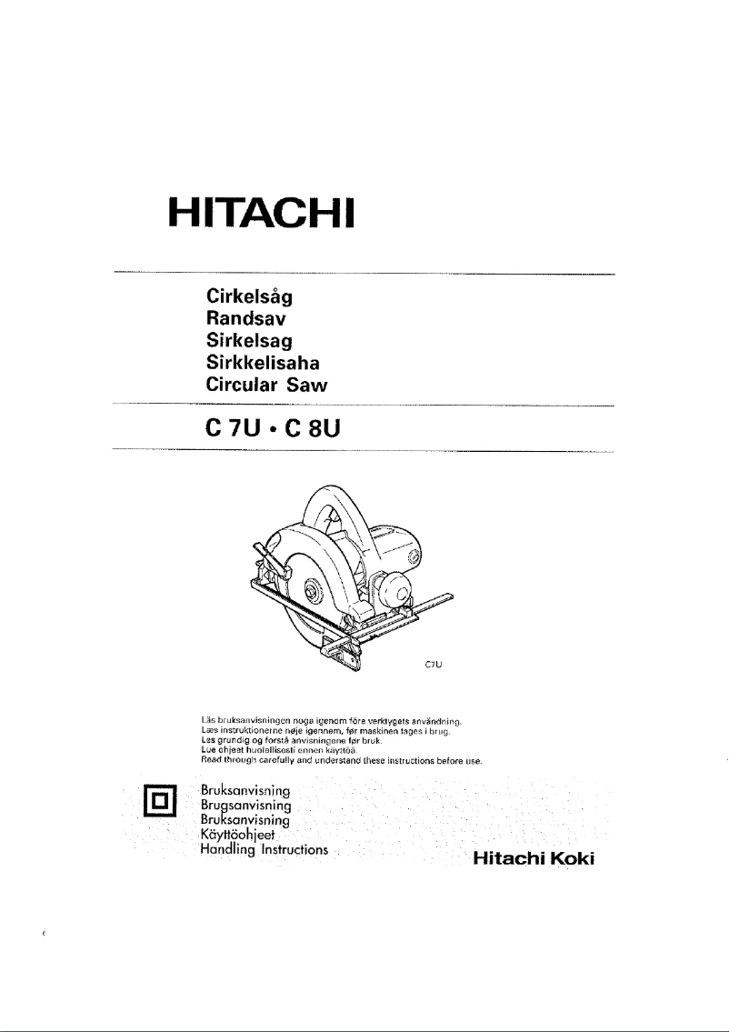 Page 1 de la notice Manuel utilisateur Hitachi C 8U