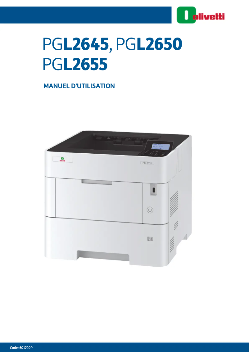 Page 1 de la notice Manuel utilisateur Olivetti PG L2650