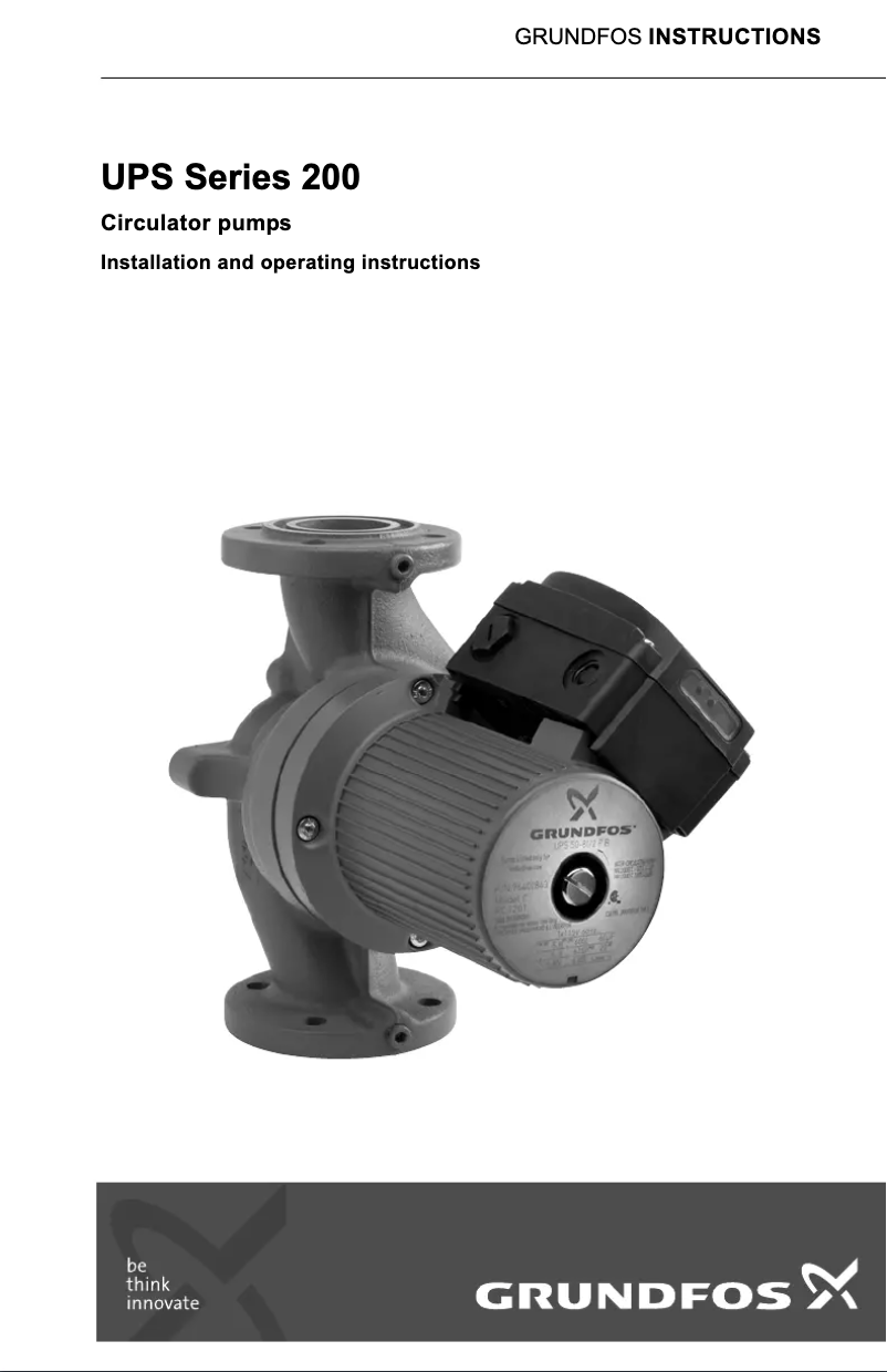 Page 1 de la notice Manuel utilisateur Grundfos UPS 15-35 SUC/TLC