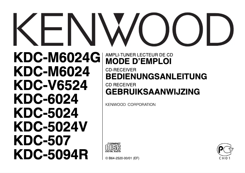 Page 1 de la notice Manuel utilisateur Kenwood KDC-V6524