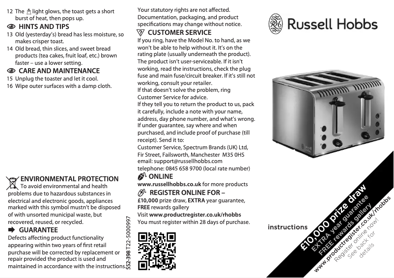 Page n°1 - Manuel utilisateur Russell Hobbs Buckingham 20750