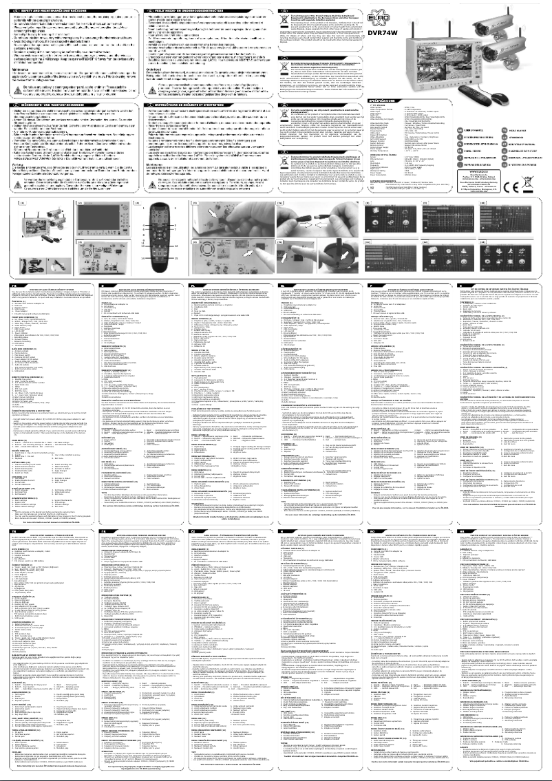 Page 1 de la notice Manuel utilisateur Elro DVR74W