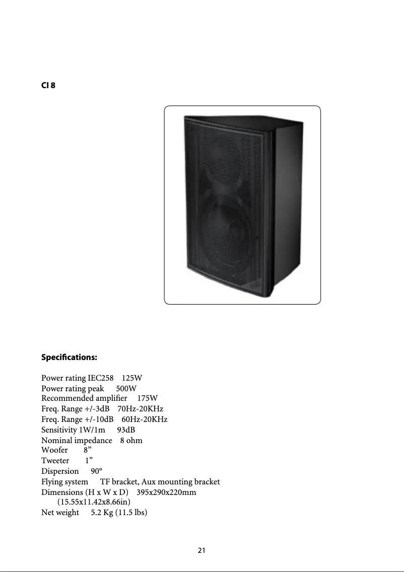 Image de la première page du manuel de l'appareil Mach CI8