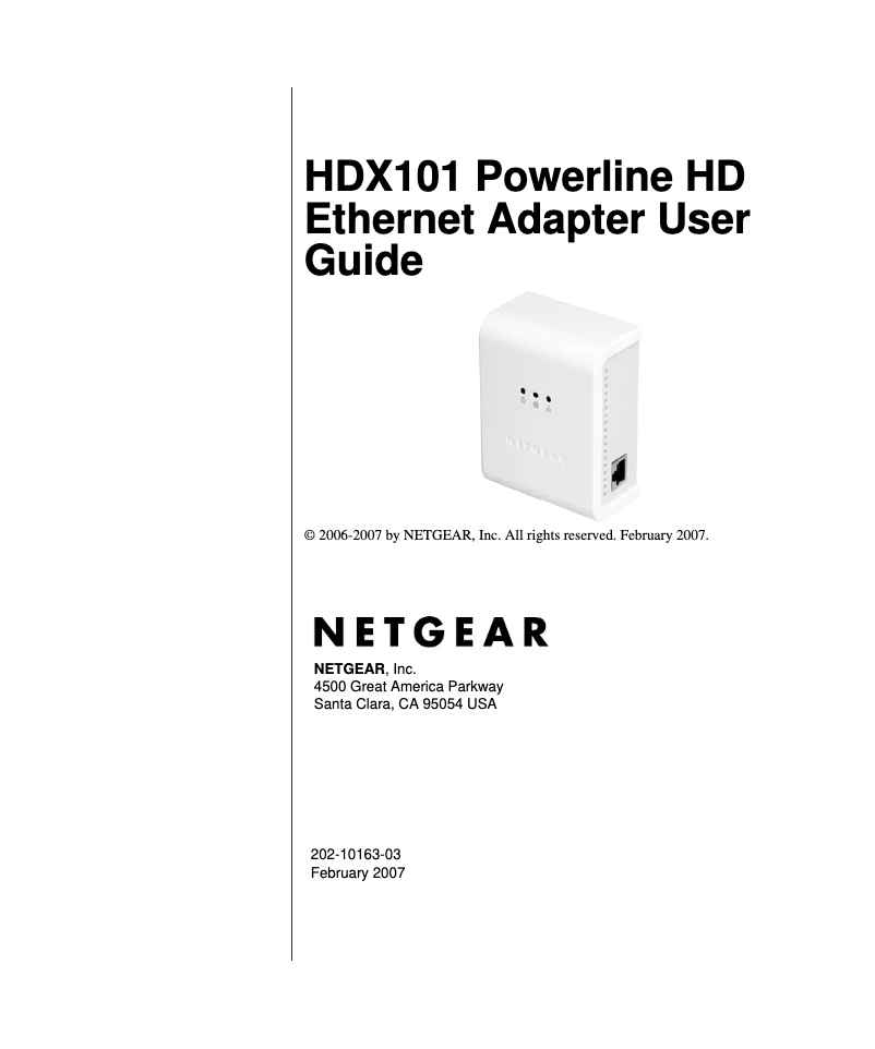 Page n°1 - Mode d'emploi Netgear HDX101
