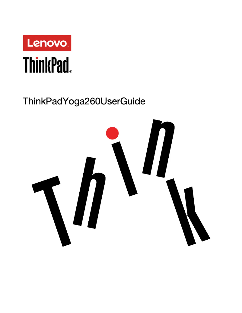 Page n°1 - Manuel utilisateur Lenovo ThinkPad Yoga 260