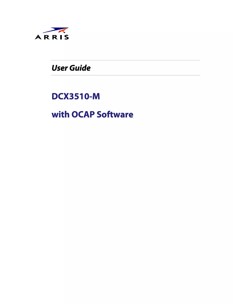 Image de la première page du manuel de l'appareil Touchstone DCX3510-M