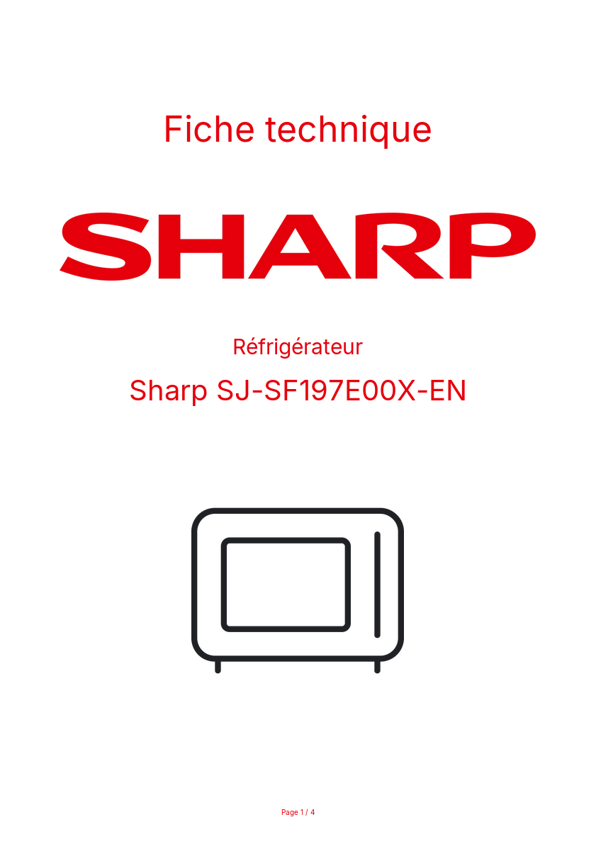 Image de la première page du manuel de l'appareil SJ-SF197E00X-EN