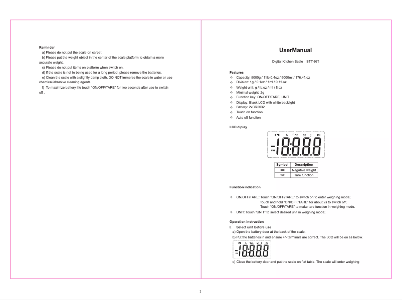 Image de la première page du manuel de l'appareil STT-971