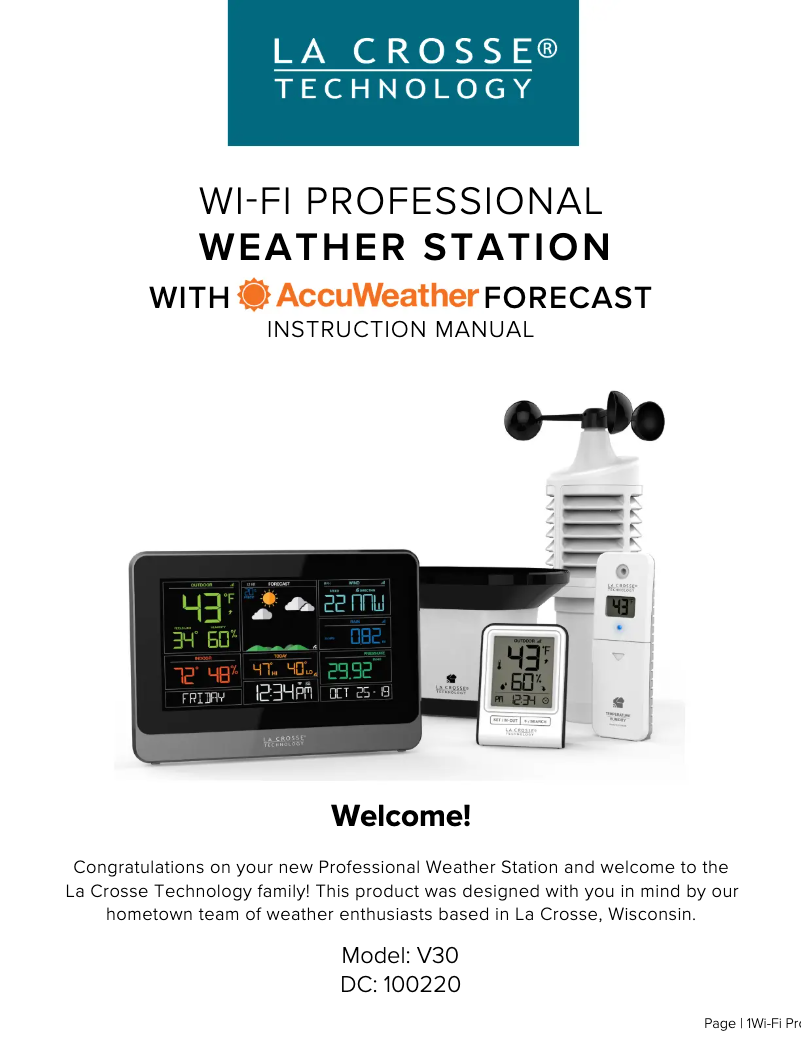 Image de la première page du manuel de l'appareil V30