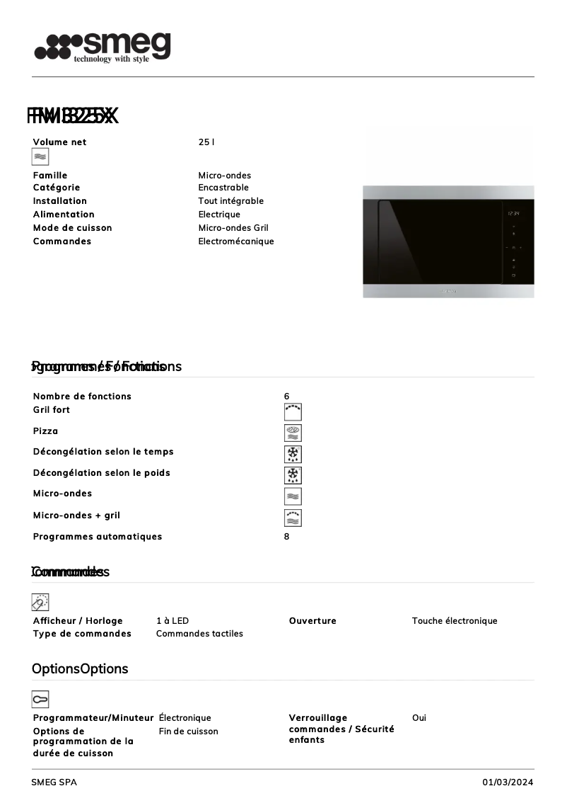 Image de la première page du manuel de l'appareil FMI325X