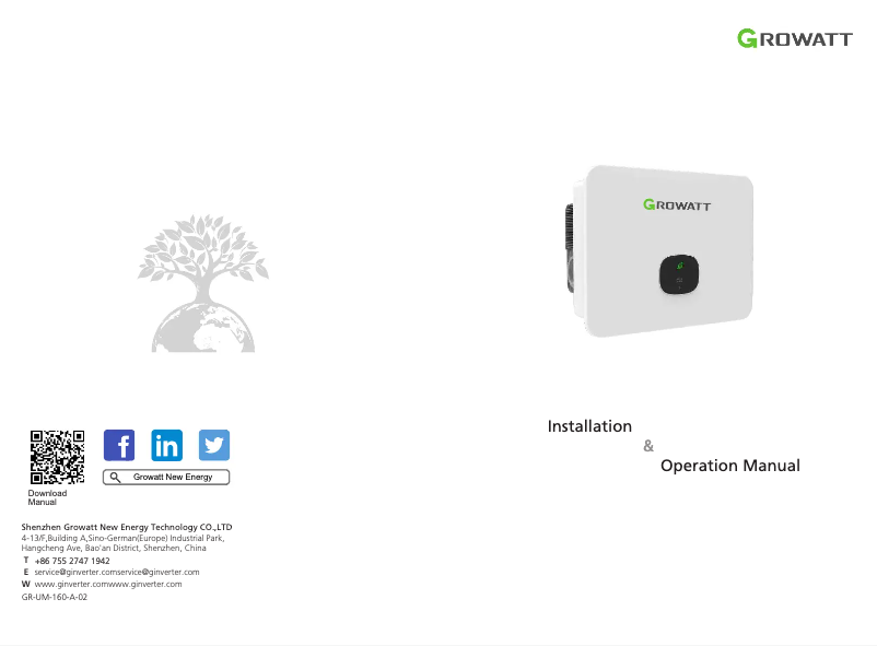 Page 1 de la notice Manuel utilisateur Growatt MID 15-25KTL3-X