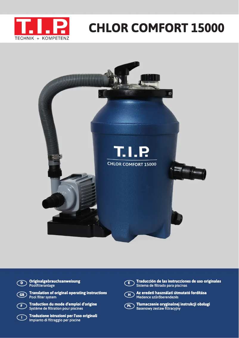 Page 1 de la notice Manuel utilisateur T.I.P. Chlor Comfort 15000