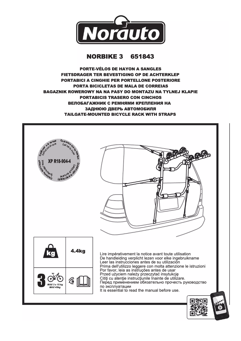 Page 1 of the manual User Manual Norauto Norbike 3