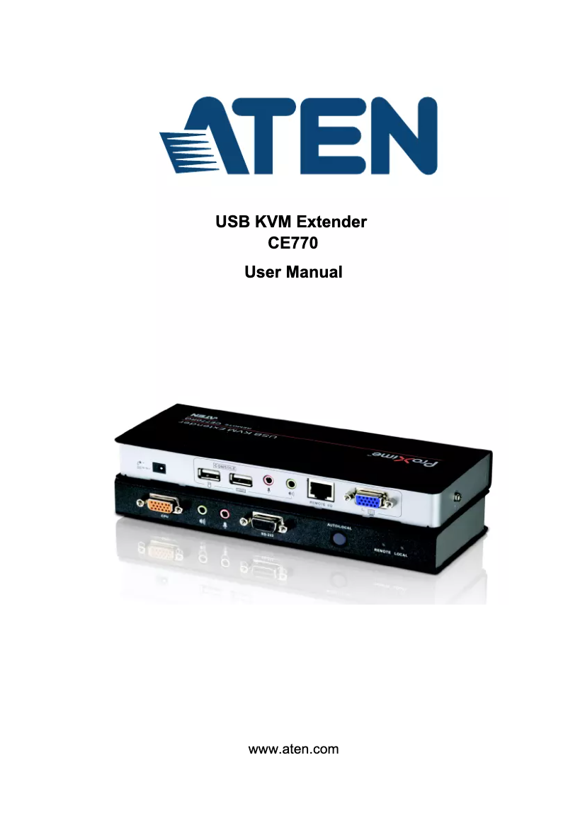 Page n°1 - Manuel utilisateur ATen CE770