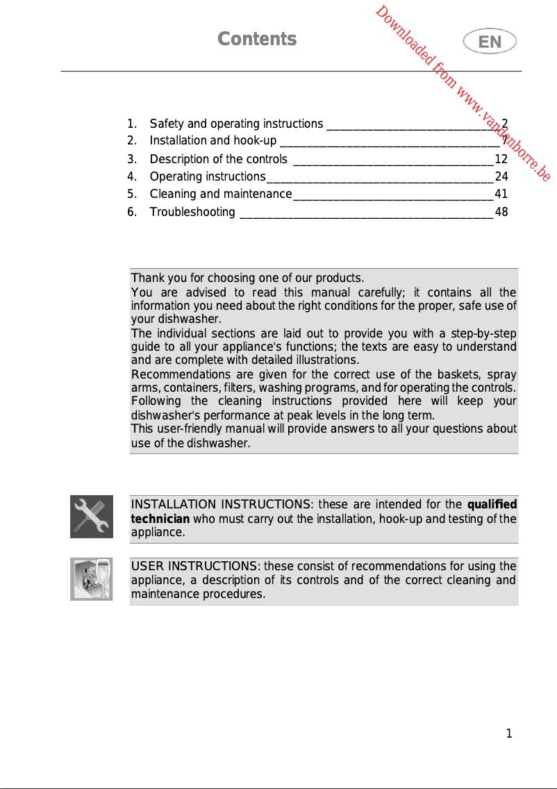 Page 1 de la notice Manuel utilisateur Smeg PL4326XDE