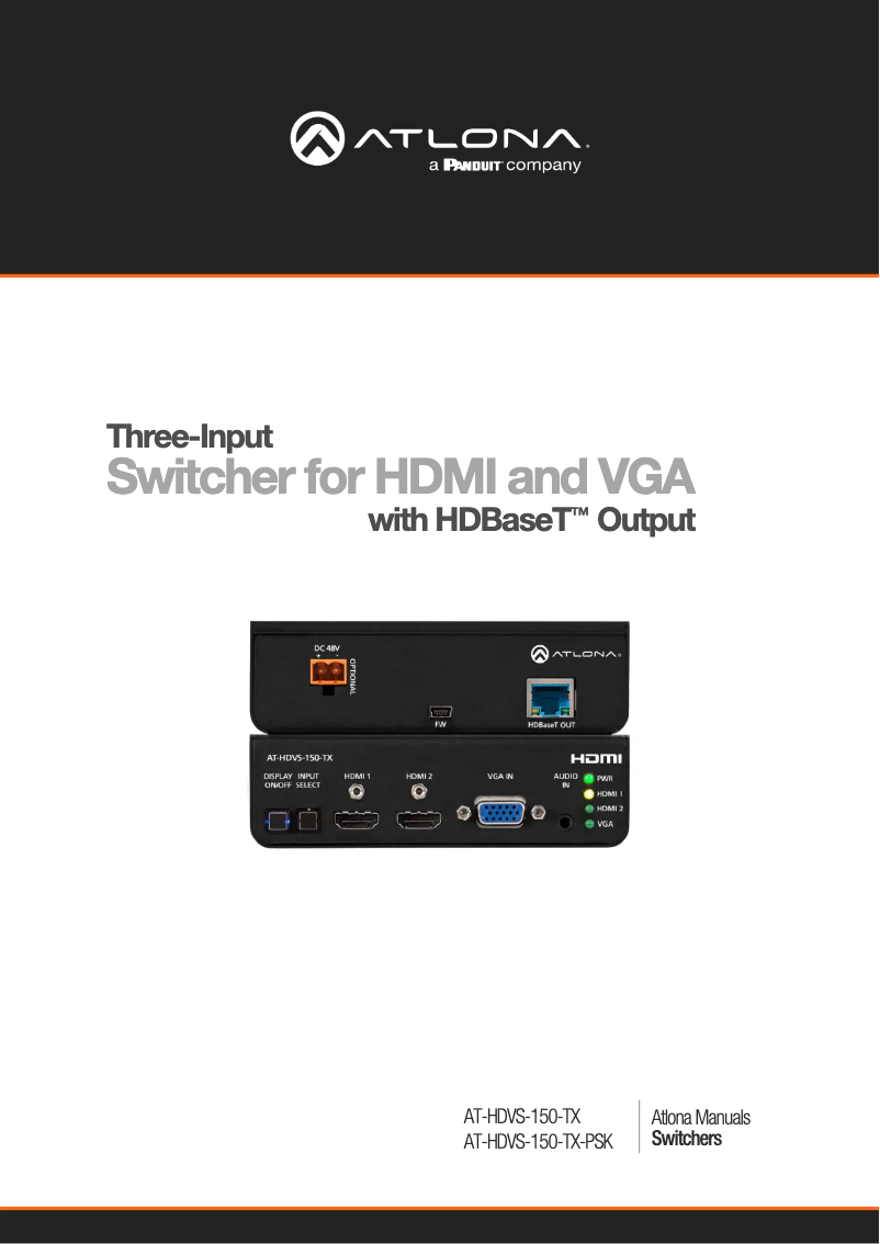 Page 1 de la notice Manuel utilisateur Atlona AT-HDVS-150-TX