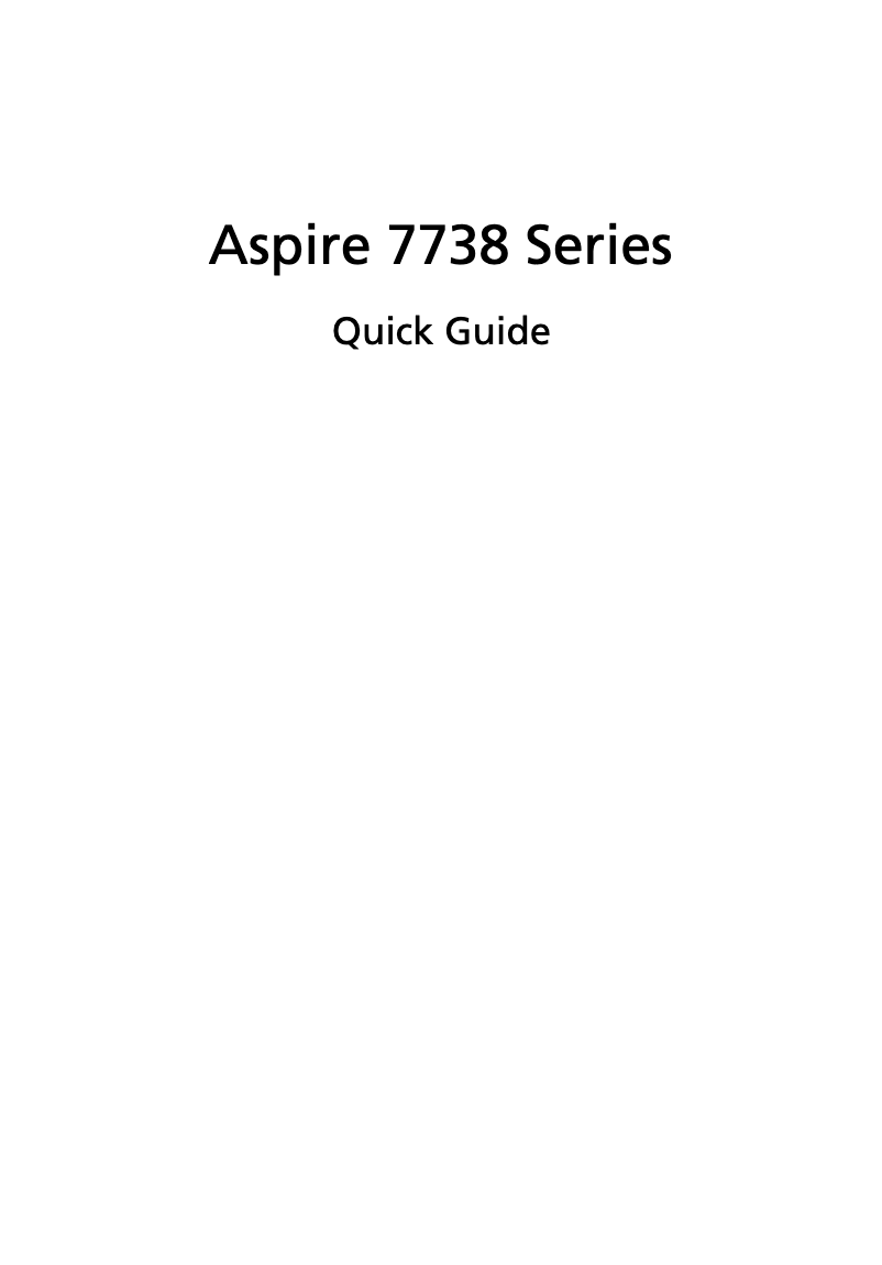 Image de la première page du manuel de l'appareil Aspire 7738G