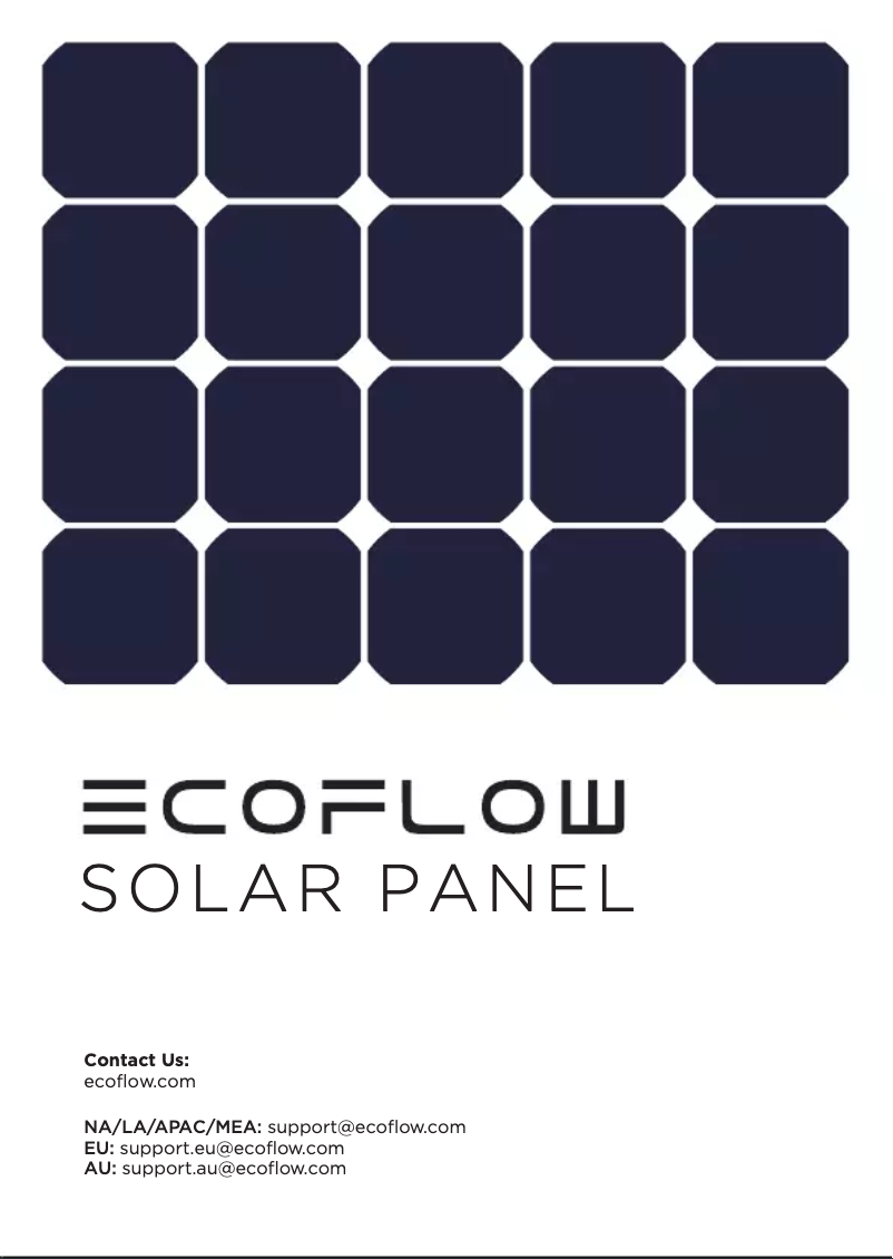 Page 1 de la notice Manuel utilisateur EcoFlow Solar Panel