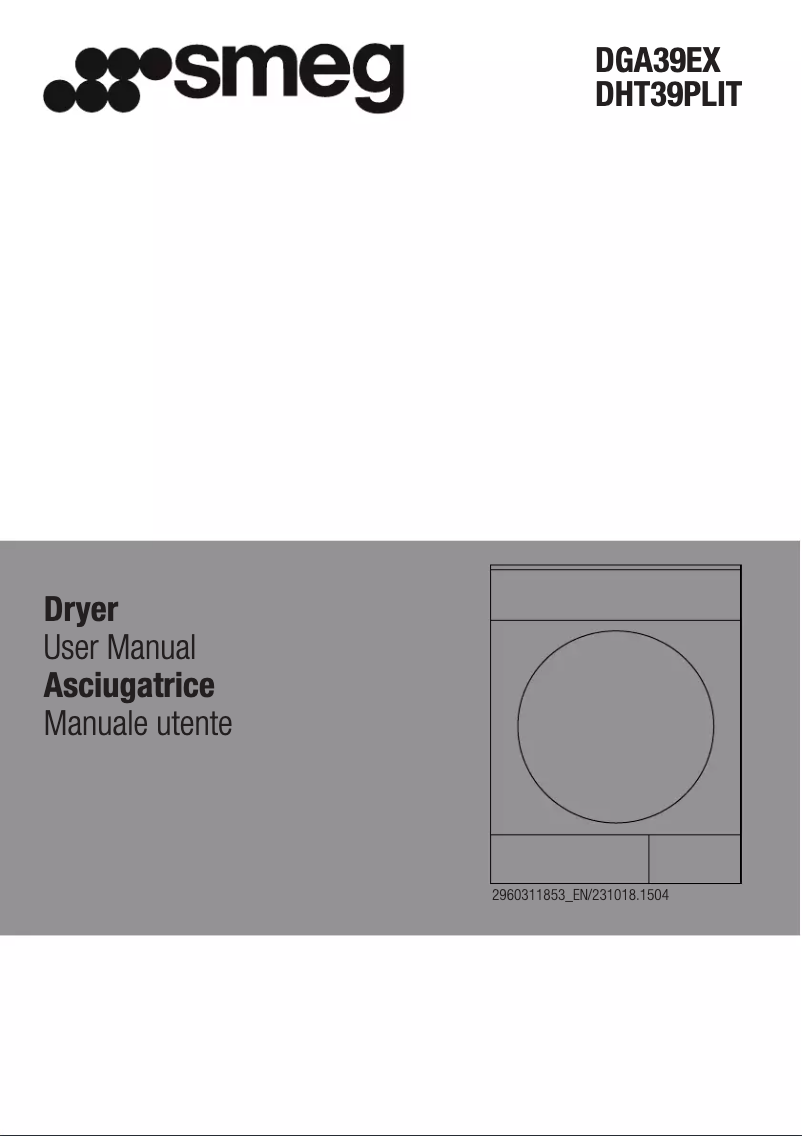 Page 1 de la notice Manuel utilisateur Smeg DHT39PLIT