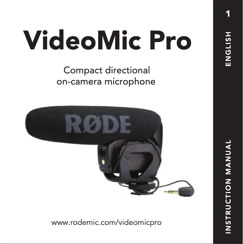 Page n°1 - Manuel utilisateur Røde VIDEOMIC PRO R